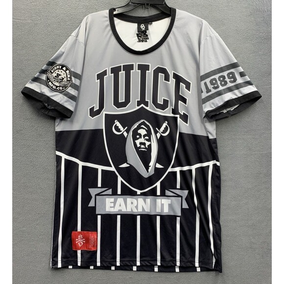 Eight & Nine MFG Co  Graphic Tee Shirt Juice Earn It Tupac 2Pac crewneck Vtg - Picture 1 of 16